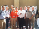 Scientist-hams attending CEDAR 2015 (L-R): Steve Kaeppler, AD0AE, SRI International; Ethan Miller, K8GU, Johns Hopkins Applied Physics Laboratory; Gregory Earle, W4GDE, Virginia Tech; Magda Moses, KM4EGE, Virginia Tech; Nathaniel Frissell, W2NAF, Virginia Tech; Michael Hirsch, W2NRL, Boston University and SciVision; Paul Bernhardt, KF4FOR, Naval Research Laboratory; David Hysell, KA3IFC, Cornell University, and John Sahr, WB7NWP, University of Washington.